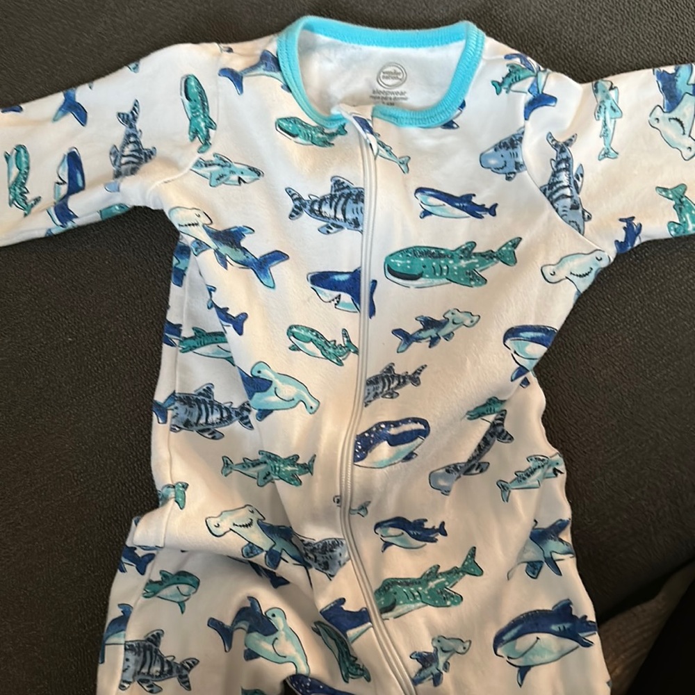 WONDER NATION NEWBORN BOY PLAY AND SLEEP PJ SIZE 3-6 Months